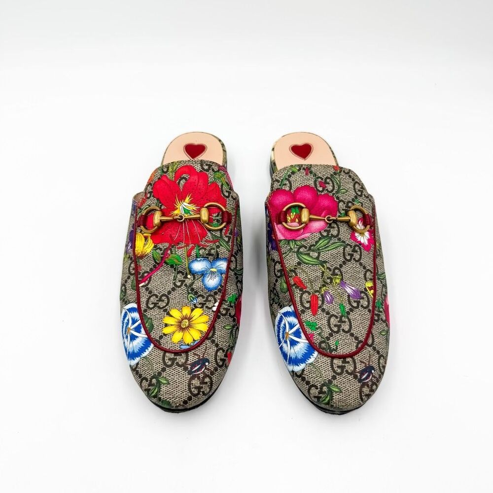 Gucci Princetown GG Horsebit Supreme Canvas Floral Loafers EU 36.5 US 6.5 - Picture 3 of 14